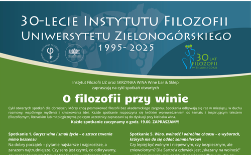 Cykl spotkań pt. „O filozofii przy winie"