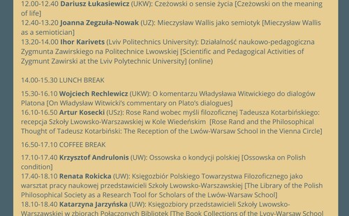 Konferencja z okazji 130-lecia szkoły filozoficznej Kazimierza Twardowskiego